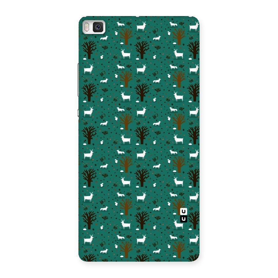 Animal Grass Pattern Back Case for Huawei P8