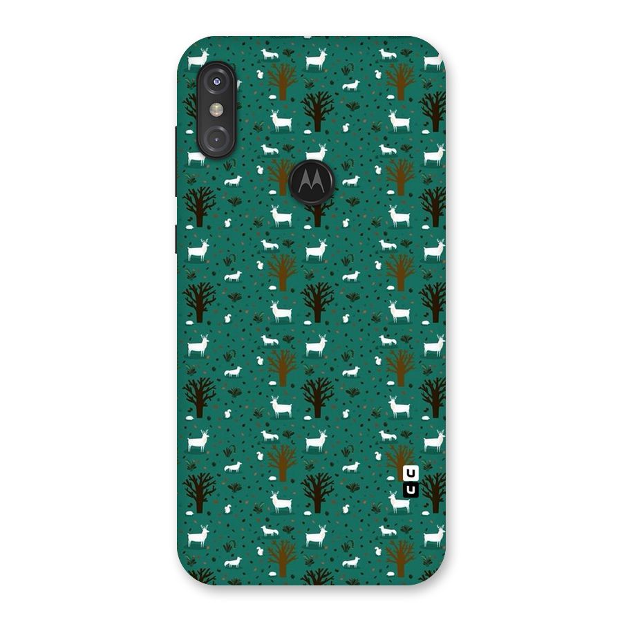 Animal Grass Pattern Back Case for Motorola One Power