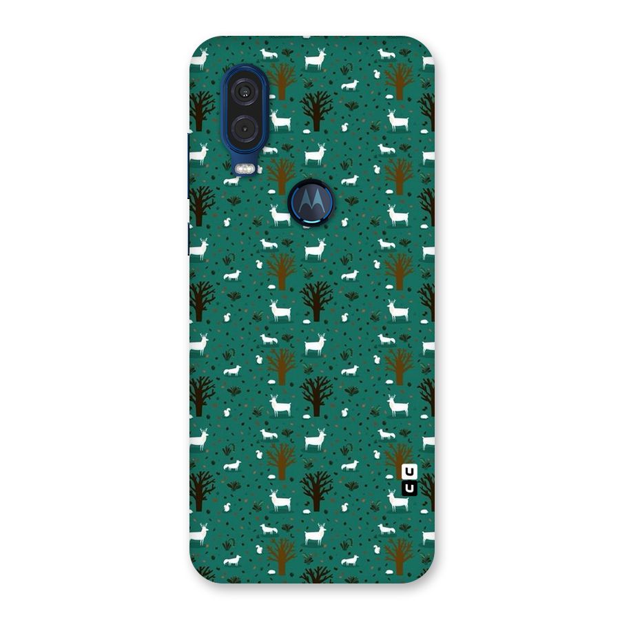 Animal Grass Pattern Back Case for Motorola One Vision
