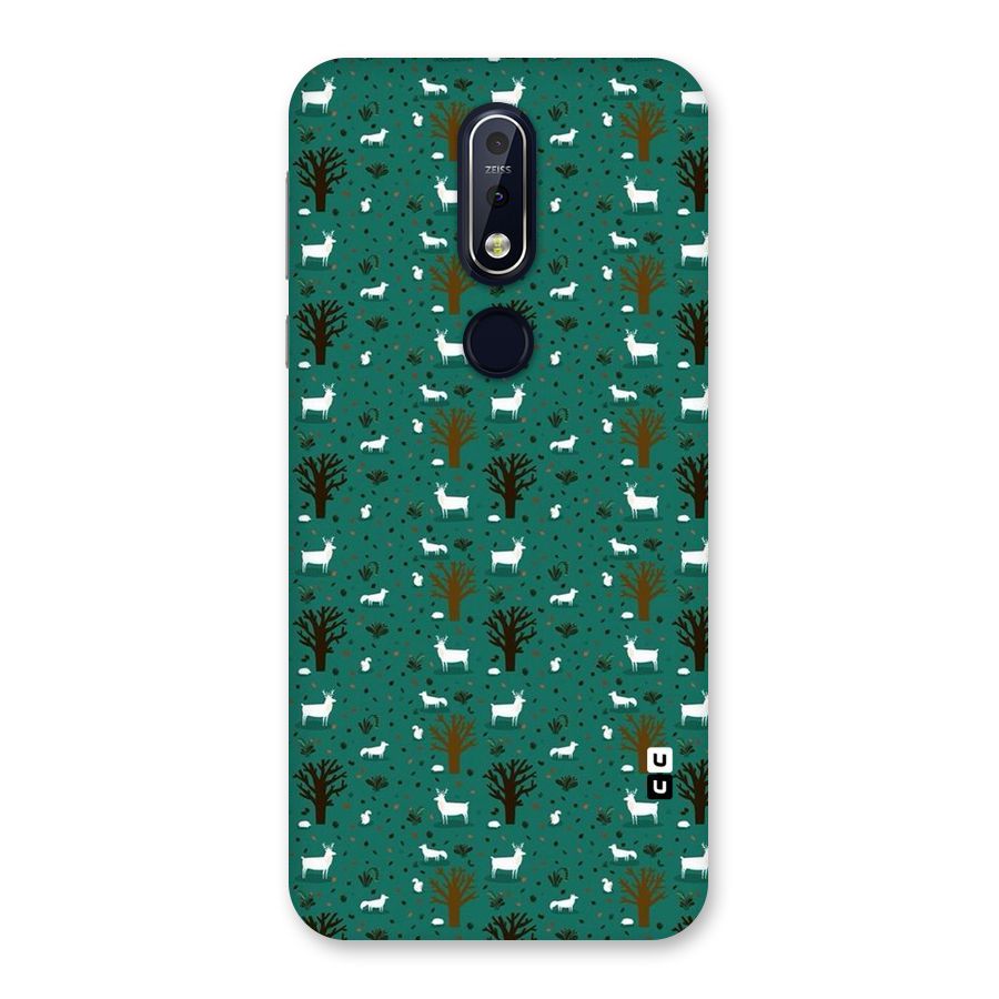 Animal Grass Pattern Back Case for Nokia 7.1