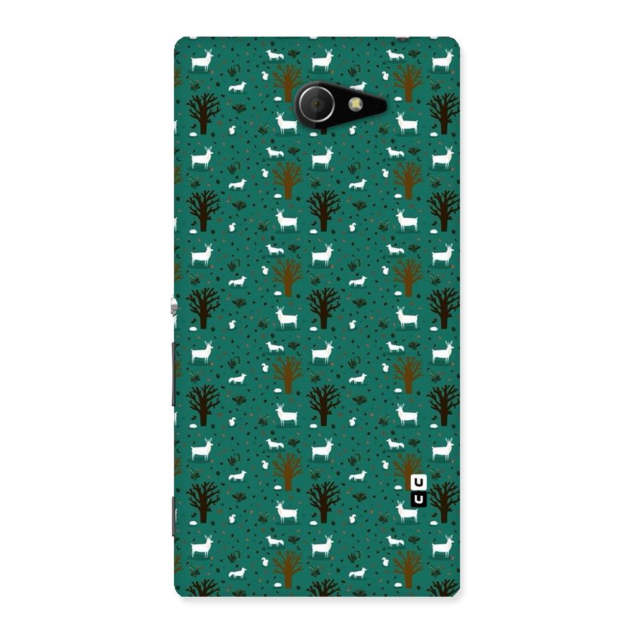 Animal Grass Pattern Back Case for Sony Xperia M2