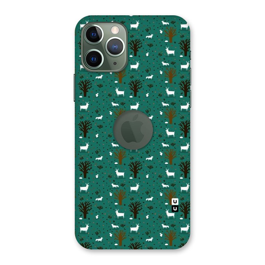 Animal Grass Pattern Back Case for iPhone 11 Pro Logo  Cut