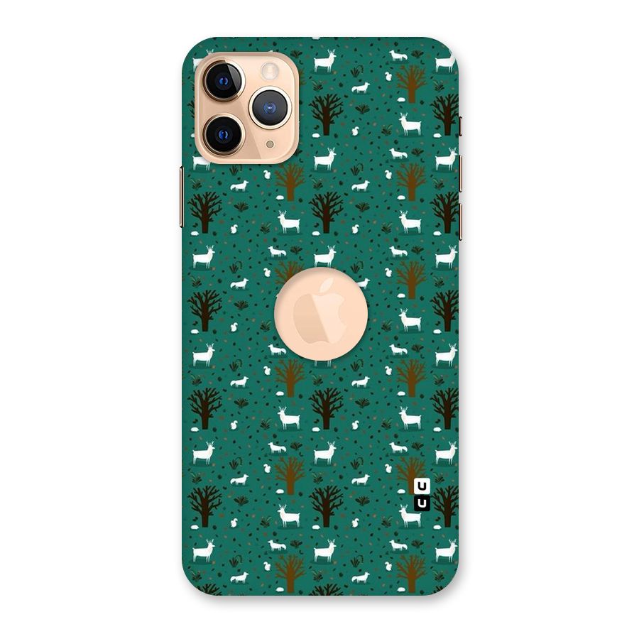 Animal Grass Pattern Back Case for iPhone 11 Pro Max Logo Cut