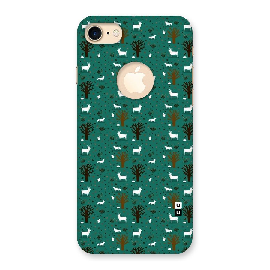 Animal Grass Pattern Back Case for iPhone 7 Logo Cut