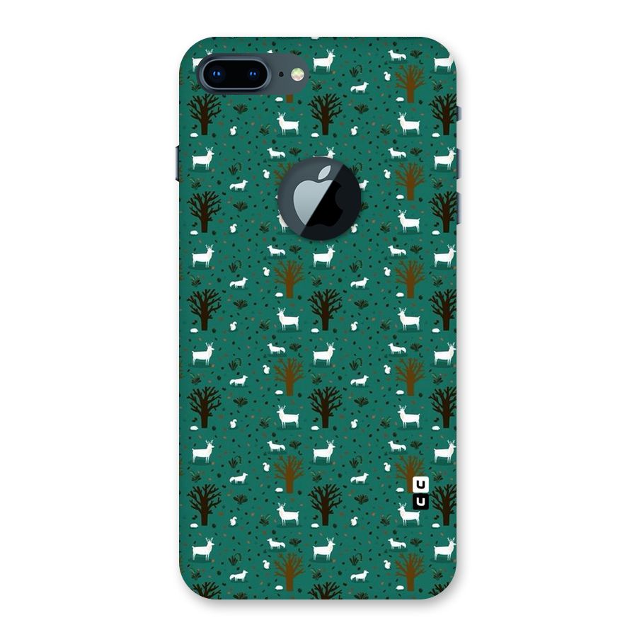 Animal Grass Pattern Back Case for iPhone 7 Plus Logo Cut
