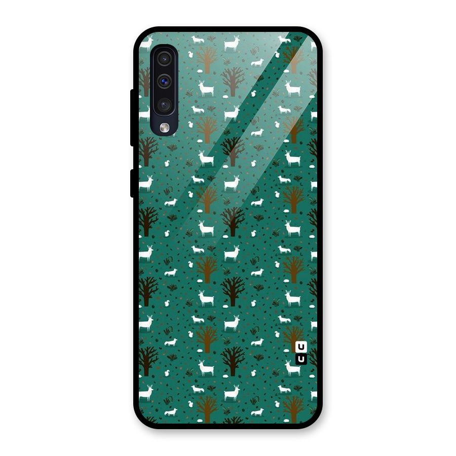 Animal Grass Pattern Glass Back Case for Galaxy A30s