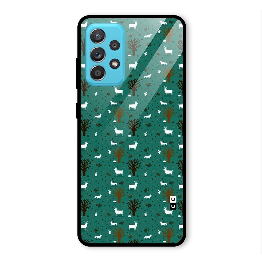 Animal Grass Pattern Glass Back Case for Galaxy A52s 5G