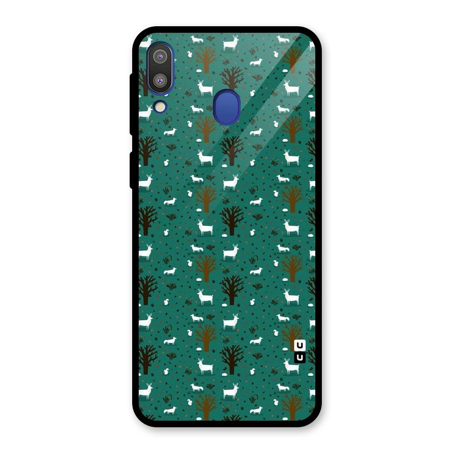 Animal Grass Pattern Glass Back Case for Galaxy M20