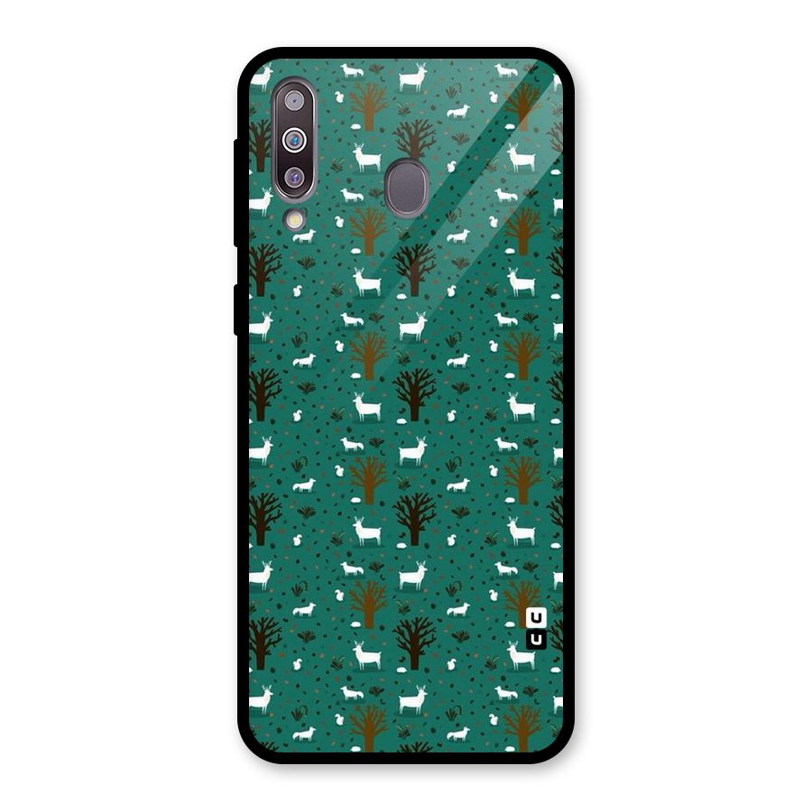 Animal Grass Pattern Glass Back Case for Galaxy M30