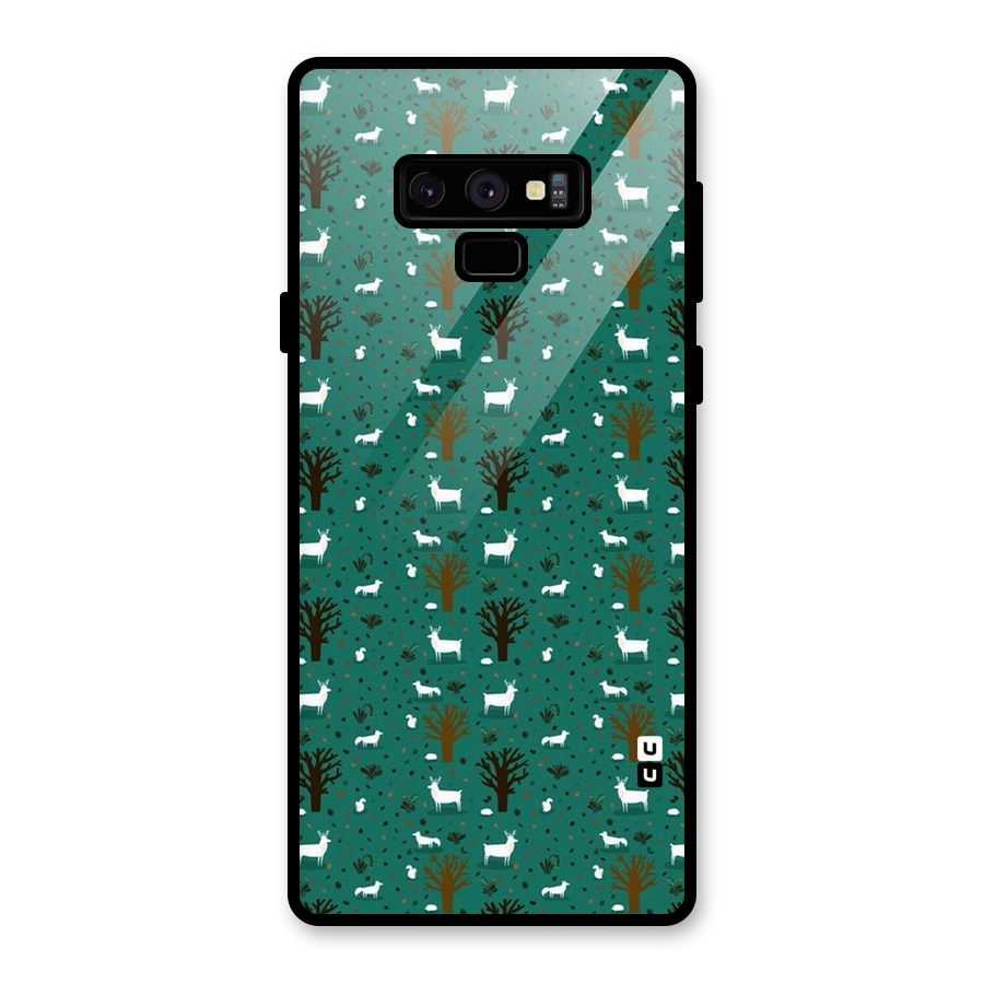 Animal Grass Pattern Glass Back Case for Galaxy Note 9