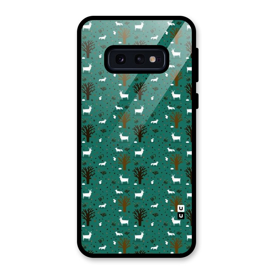 Animal Grass Pattern Glass Back Case for Galaxy S10e