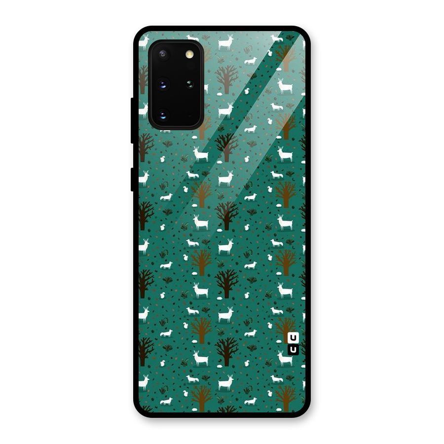 Animal Grass Pattern Glass Back Case for Galaxy S20 Plus