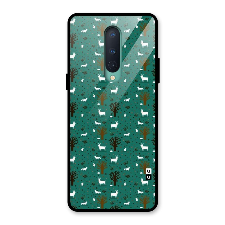Animal Grass Pattern Glass Back Case for OnePlus 8
