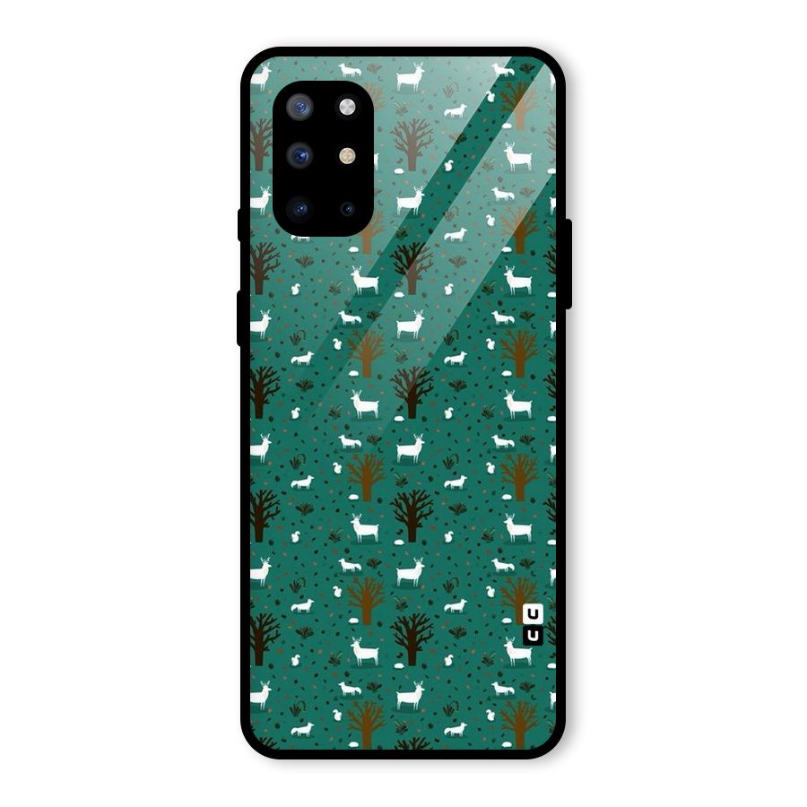 Animal Grass Pattern Glass Back Case for OnePlus 8T
