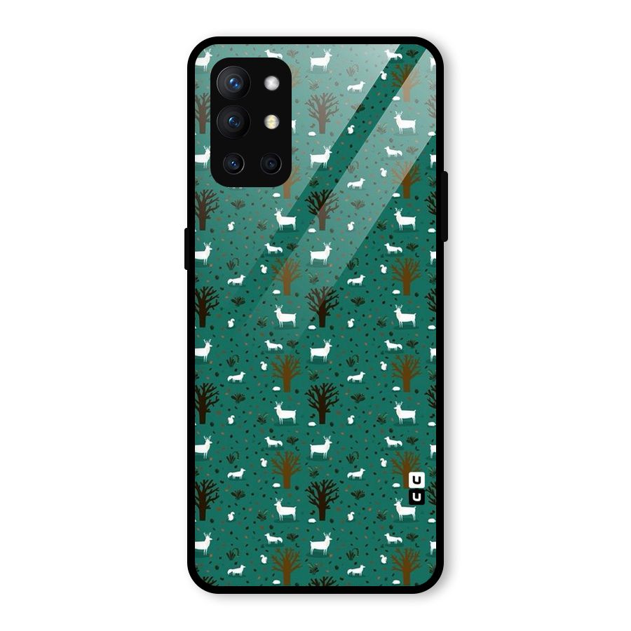 Animal Grass Pattern Glass Back Case for OnePlus 9R