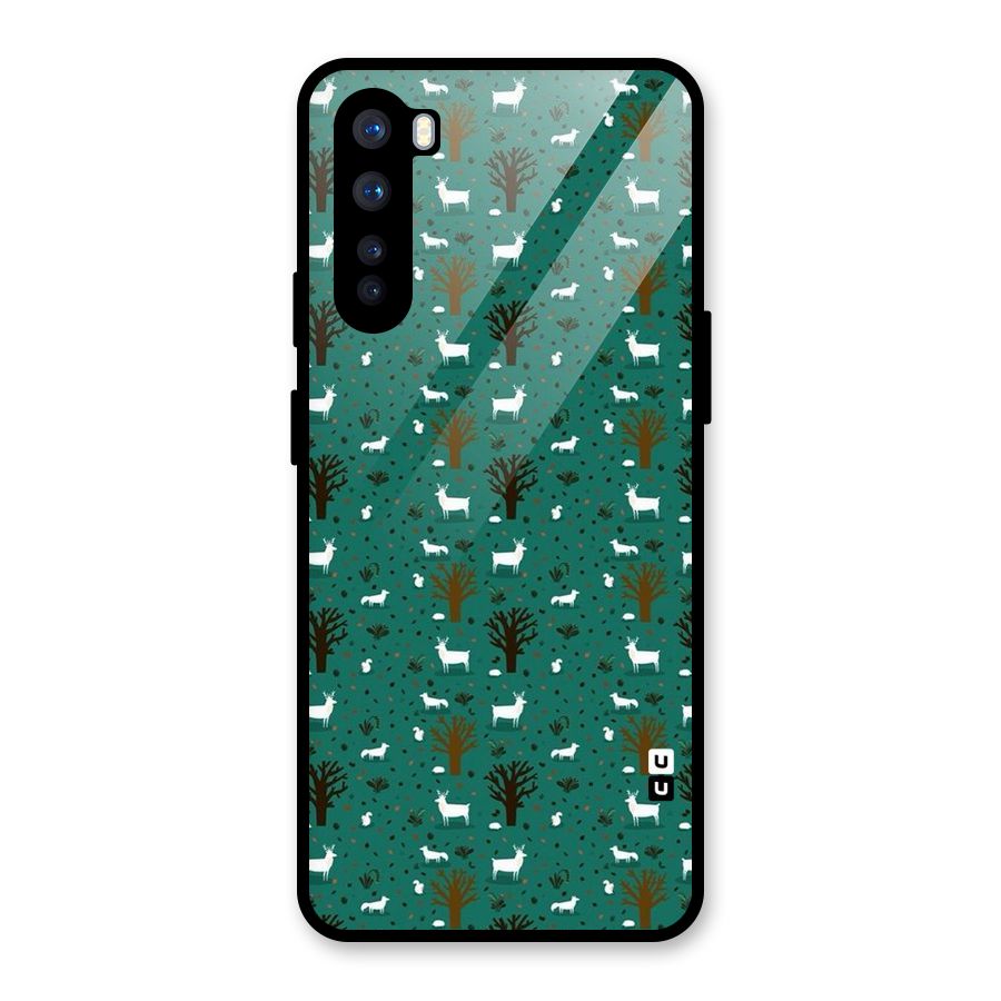 Animal Grass Pattern Glass Back Case for OnePlus Nord