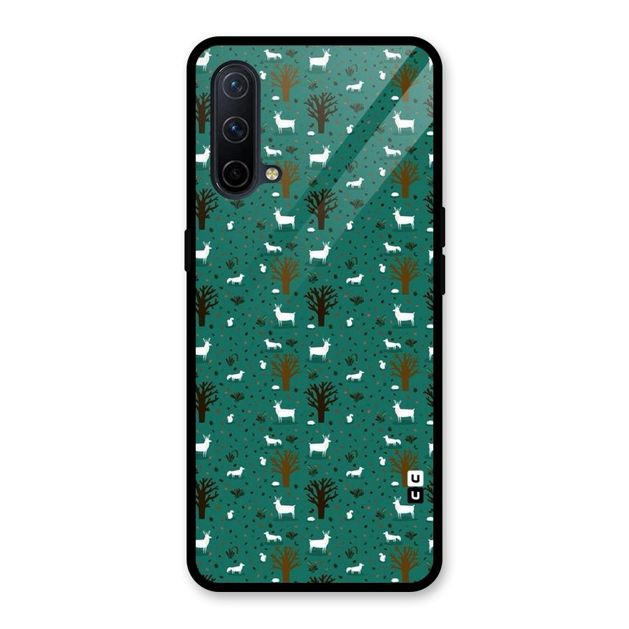 Animal Grass Pattern Glass Back Case for OnePlus Nord CE 5G