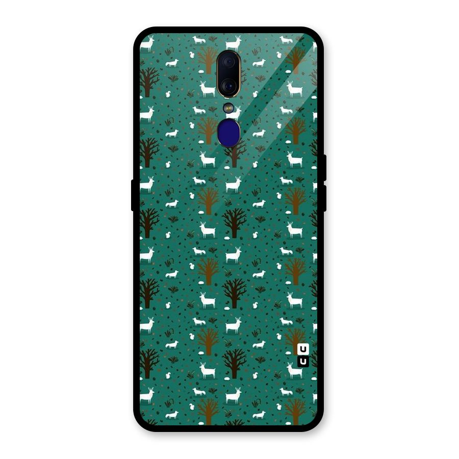 Animal Grass Pattern Glass Back Case for Oppo F11