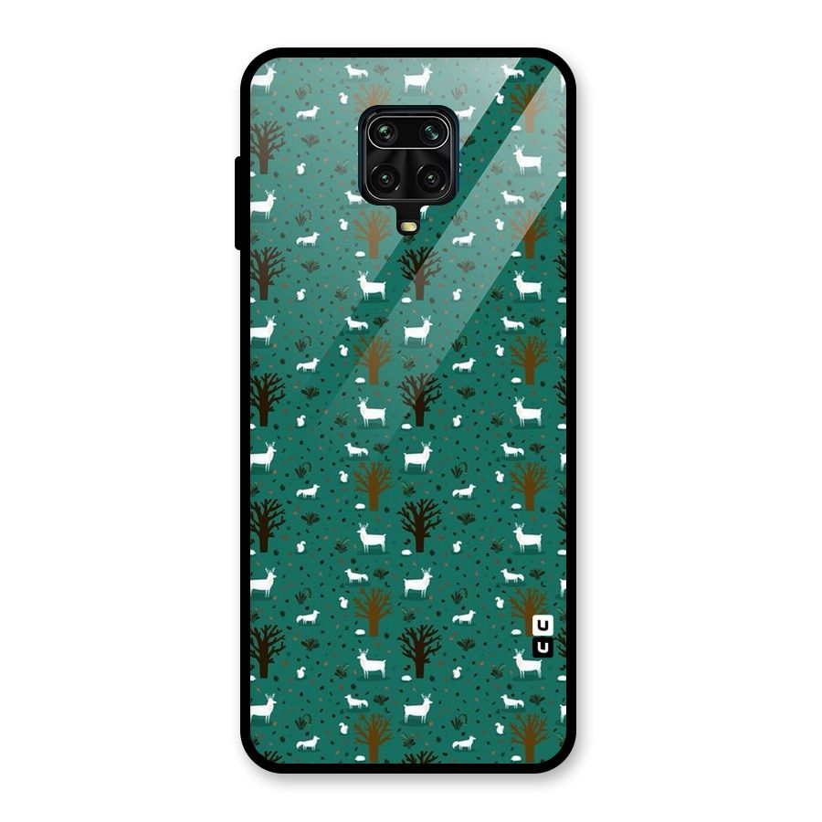 Animal Grass Pattern Glass Back Case for Poco M2 Pro