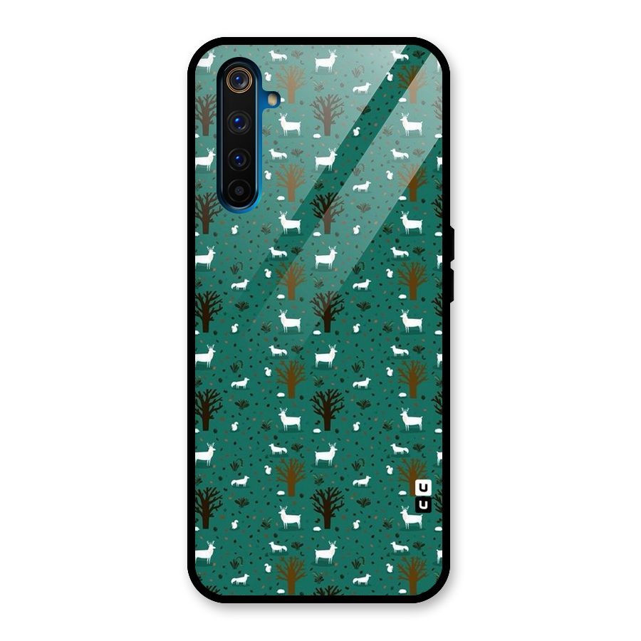 Animal Grass Pattern Glass Back Case for Realme 6 Pro