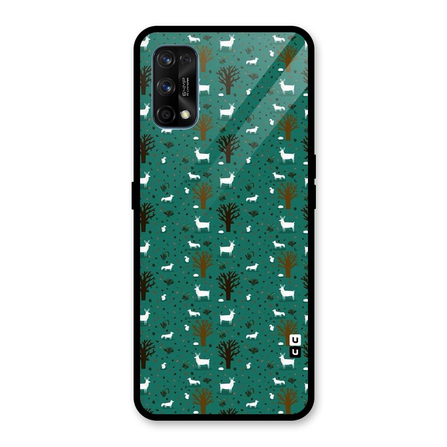 Animal Grass Pattern Glass Back Case for Realme 7 Pro