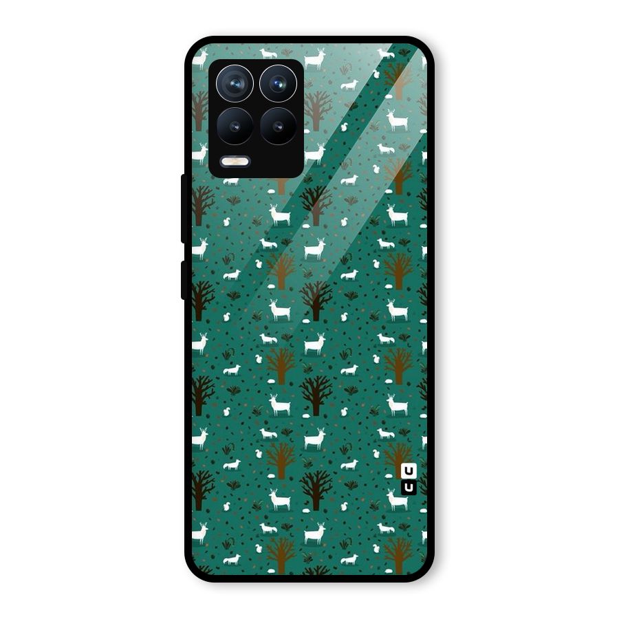 Animal Grass Pattern Glass Back Case for Realme 8 Pro