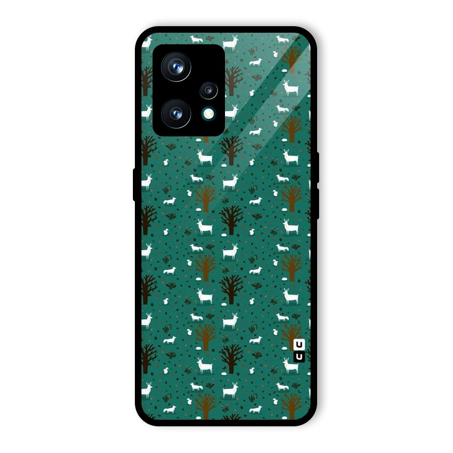 Animal Grass Pattern Glass Back Case for Realme 9 Pro Plus 5G