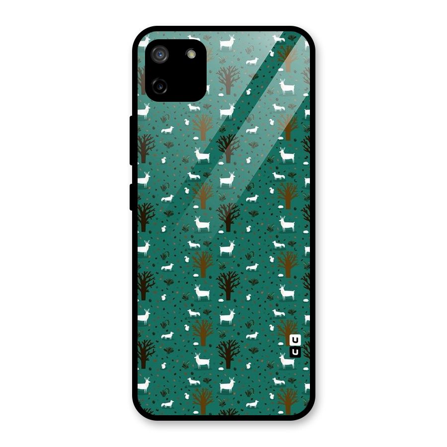 Animal Grass Pattern Glass Back Case for Realme C11