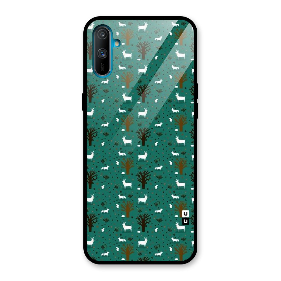Animal Grass Pattern Glass Back Case for Realme C3