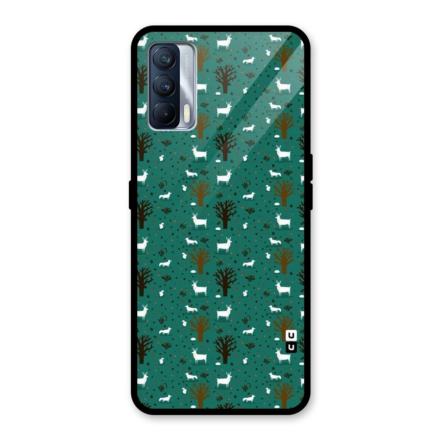 Animal Grass Pattern Glass Back Case for Realme X7