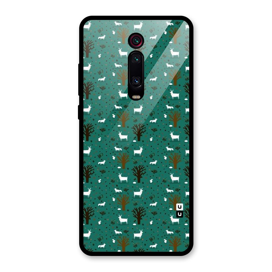 Animal Grass Pattern Glass Back Case for Redmi K20 Pro