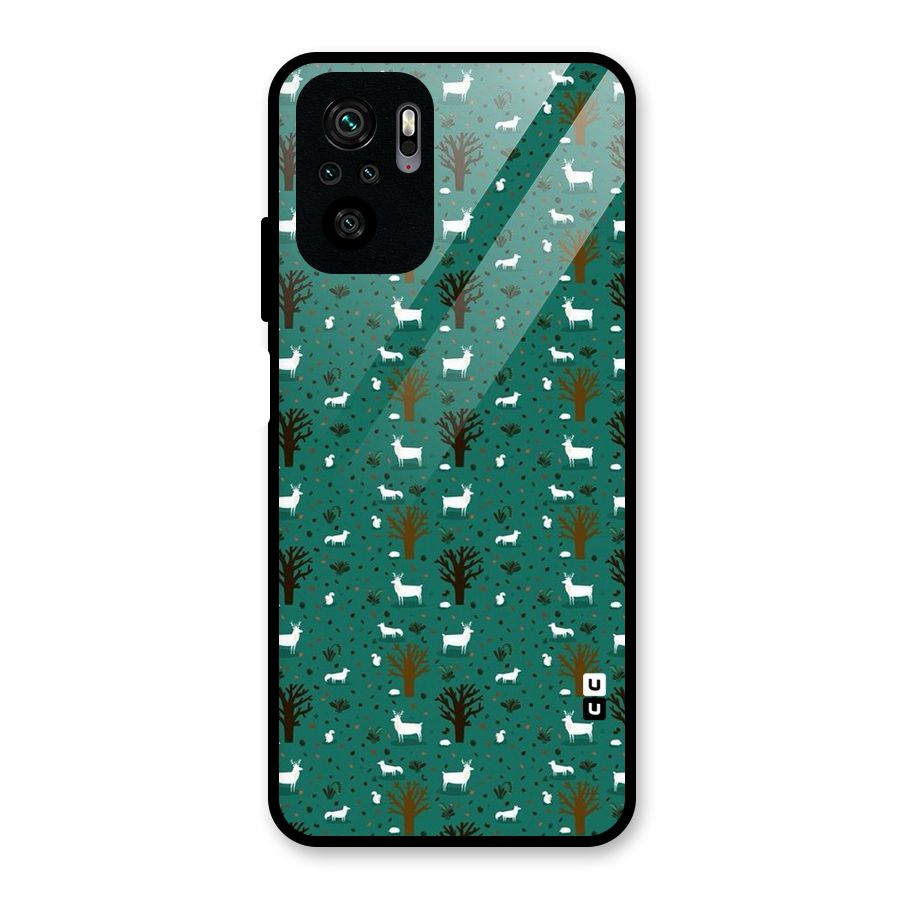 Animal Grass Pattern Glass Back Case for Redmi Note 10S