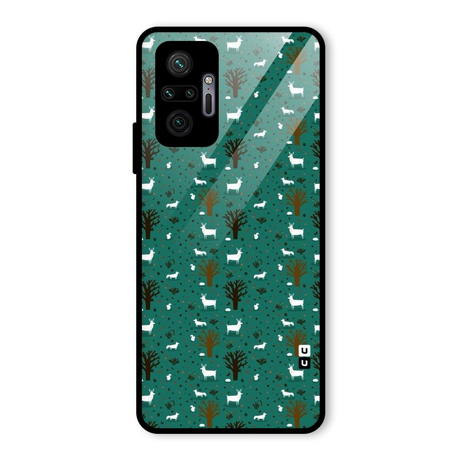 Animal Grass Pattern Glass Back Case for Redmi Note 10 Pro