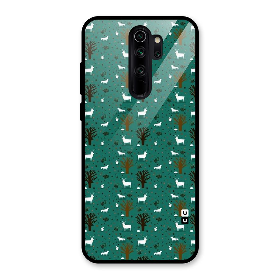 Animal Grass Pattern Glass Back Case for Redmi Note 8 Pro