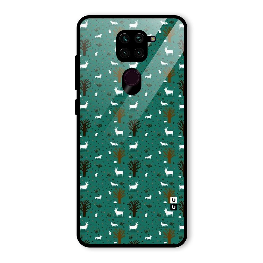 Animal Grass Pattern Glass Back Case for Redmi Note 9