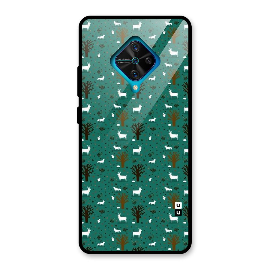 Animal Grass Pattern Glass Back Case for Vivo S1 Pro
