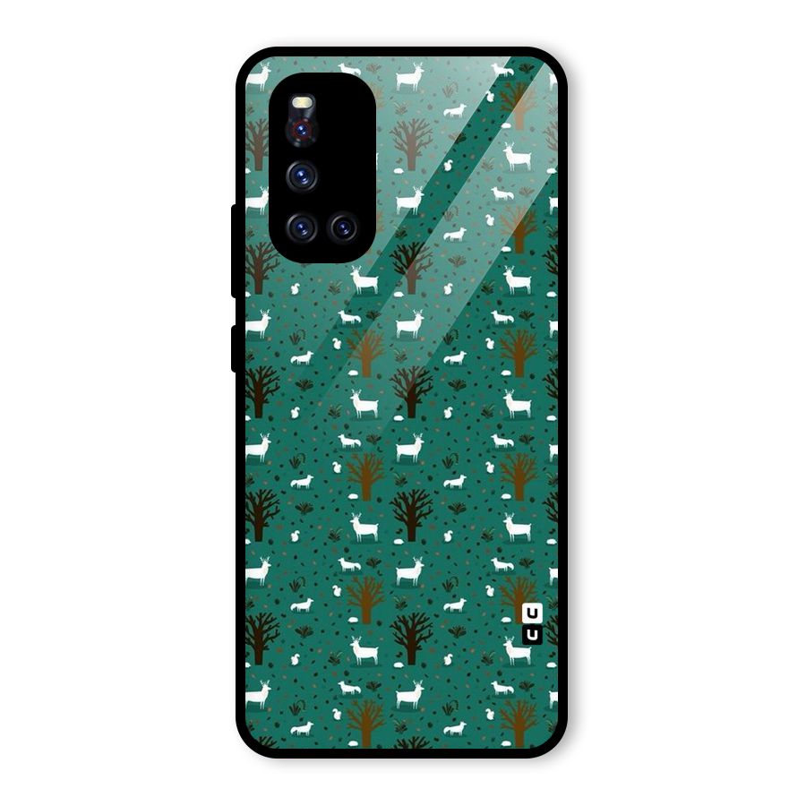 Animal Grass Pattern Glass Back Case for Vivo V19