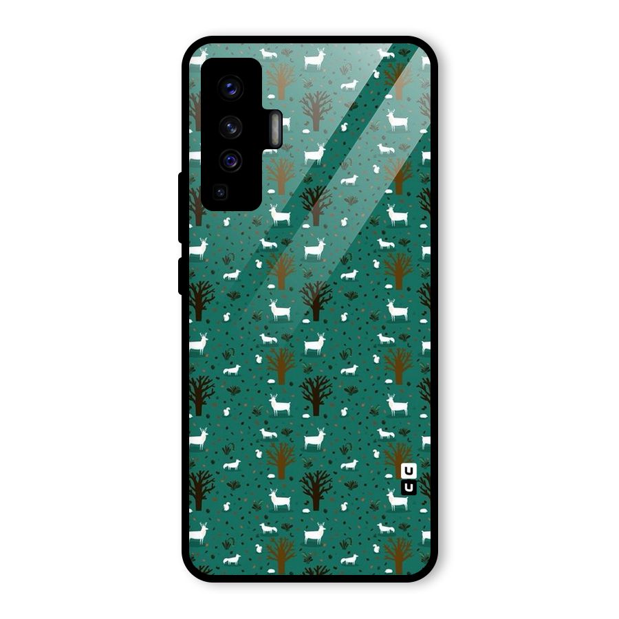 Animal Grass Pattern Glass Back Case for Vivo X50
