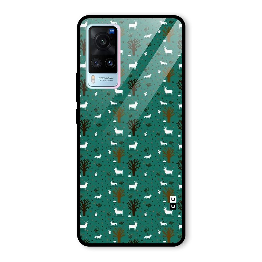 Animal Grass Pattern Glass Back Case for Vivo X60