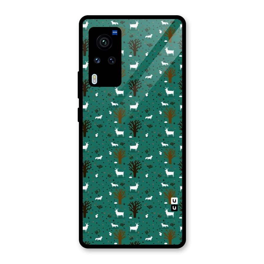 Animal Grass Pattern Glass Back Case for Vivo X60 Pro