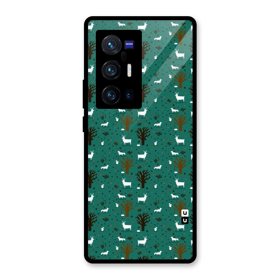 Animal Grass Pattern Glass Back Case for Vivo X70 Pro Plus