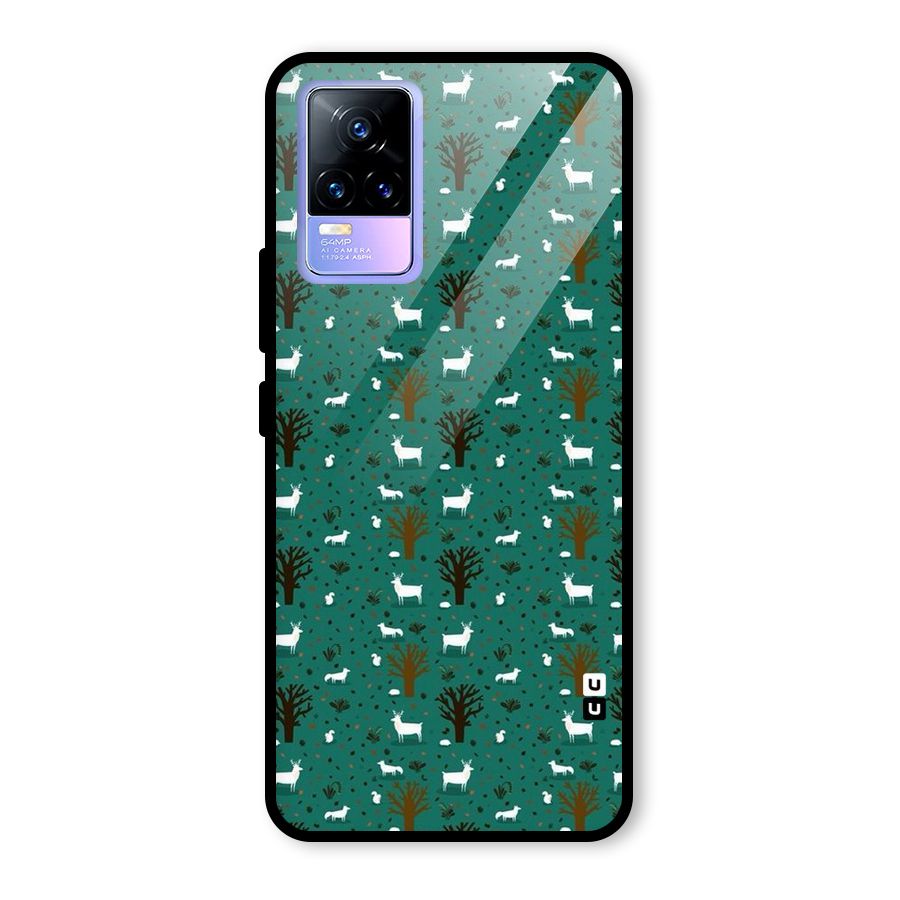 Animal Grass Pattern Glass Back Case for Vivo Y73