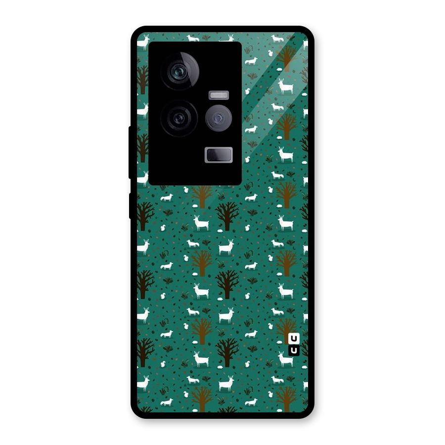 Animal Grass Pattern Glass Back Case for Vivo iQOO 11 5G