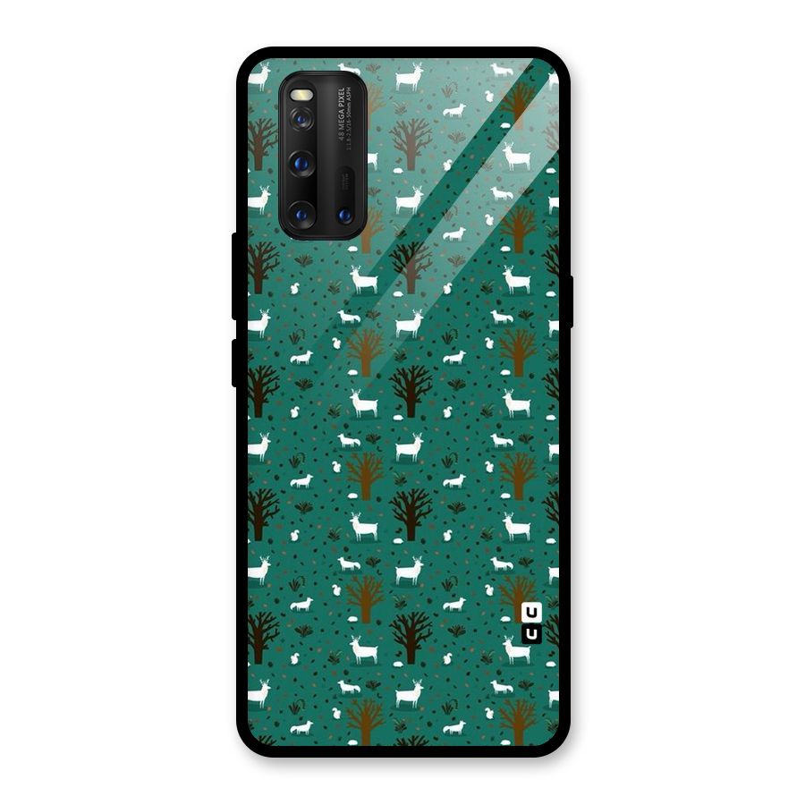 Animal Grass Pattern Glass Back Case for Vivo iQOO 3