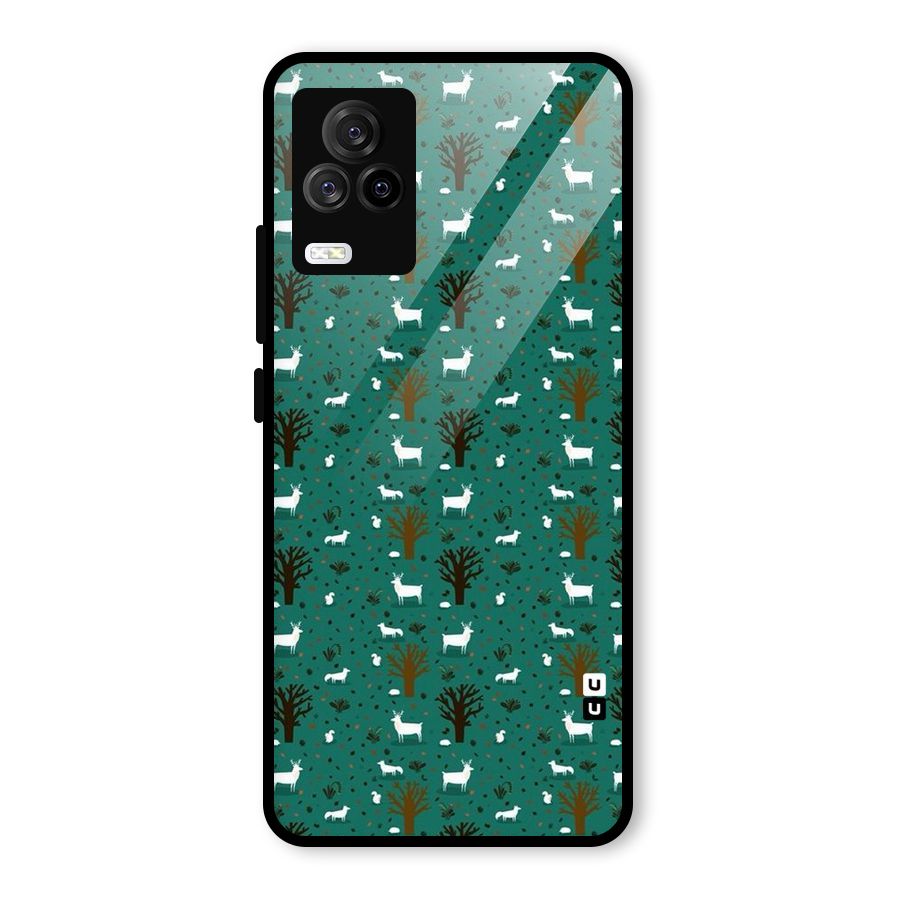Animal Grass Pattern Glass Back Case for Vivo iQOO 7 Legend 5G