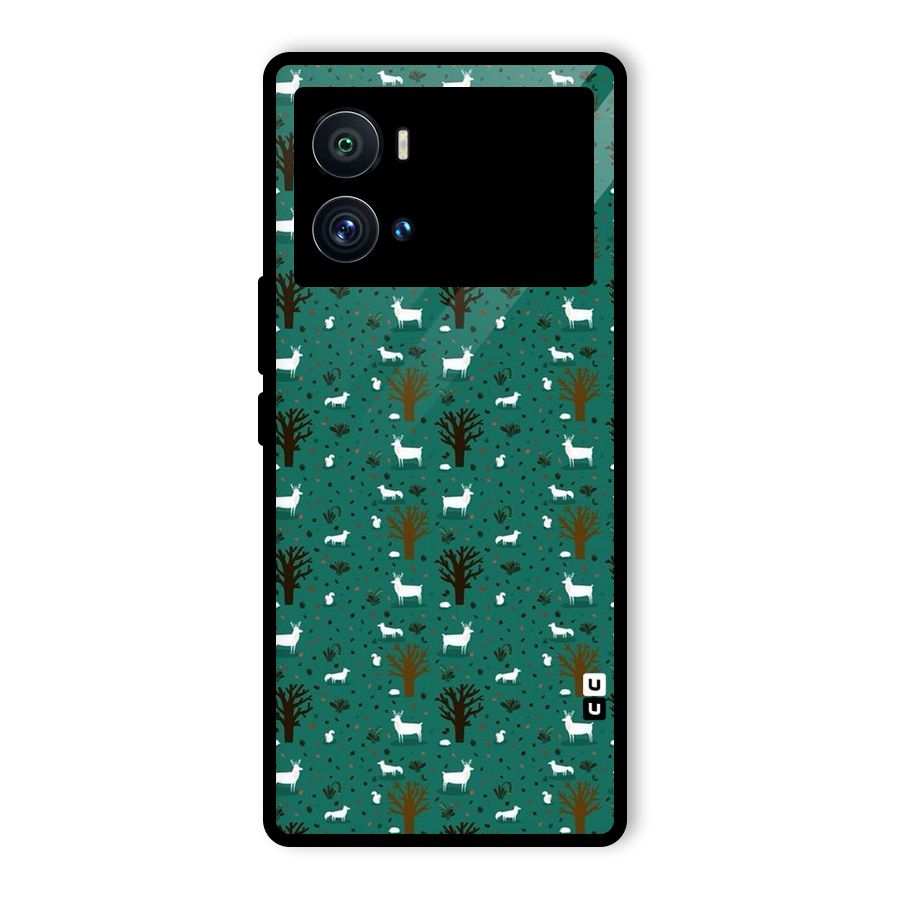 Animal Grass Pattern Glass Back Case for Vivo iQOO 9 Pro