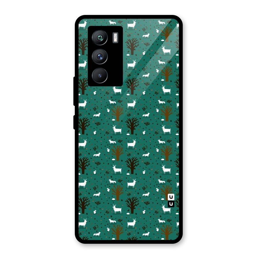 Animal Grass Pattern Glass Back Case for Vivo iQOO 9 SE