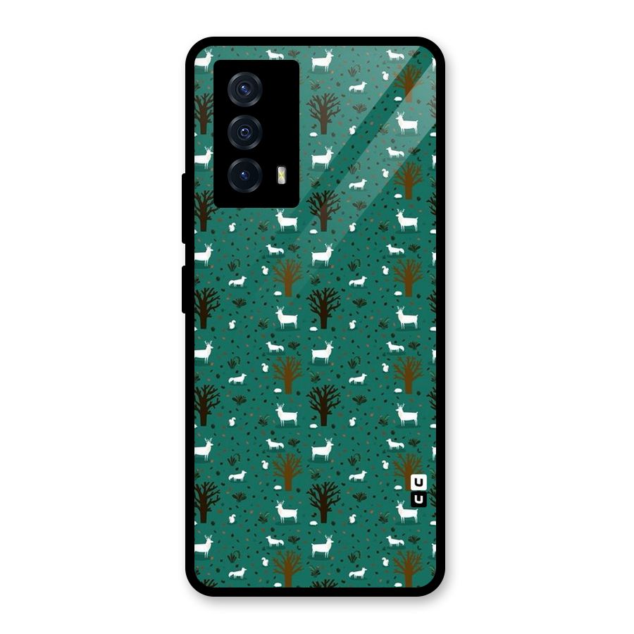 Animal Grass Pattern Glass Back Case for Vivo iQOO Z5