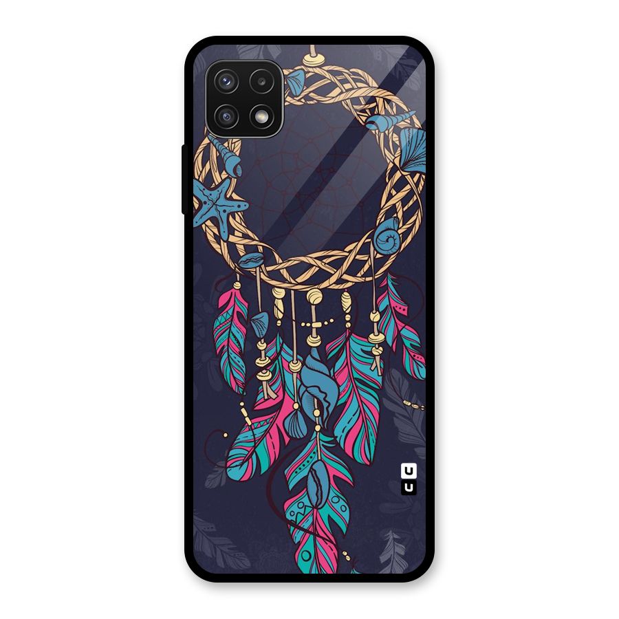 Animated Dream Catcher Glass Back Case for Galaxy A22 5G