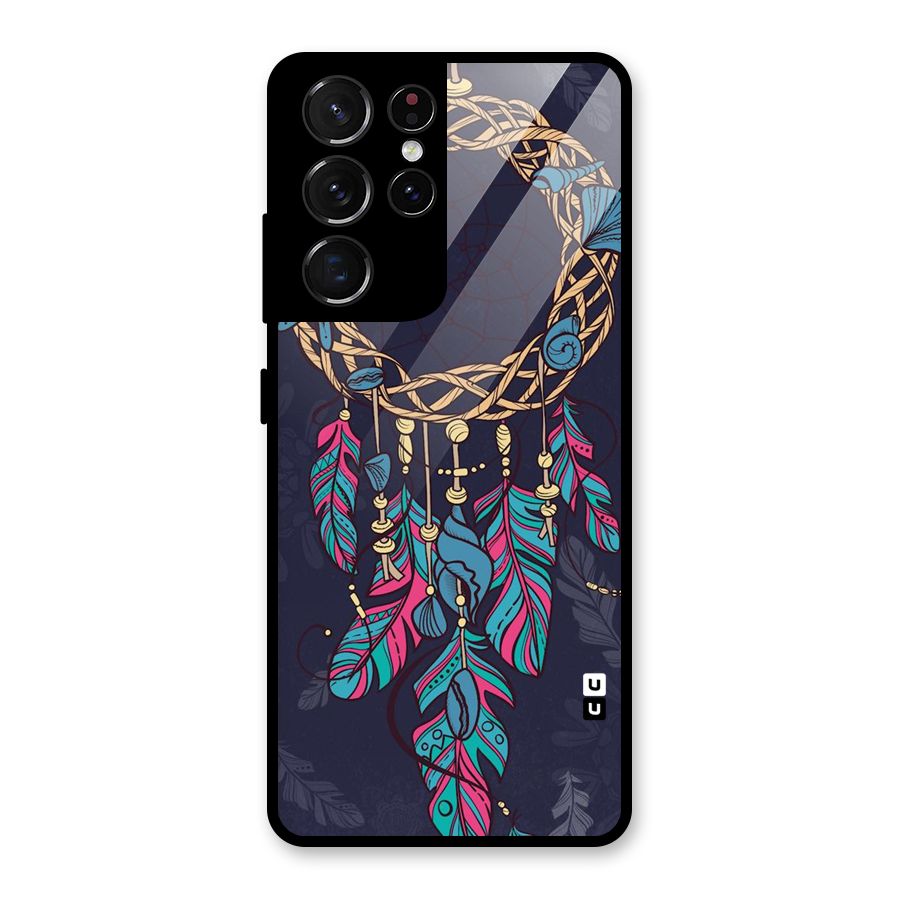Animated Dream Catcher Glass Back Case for Galaxy S21 Ultra 5G